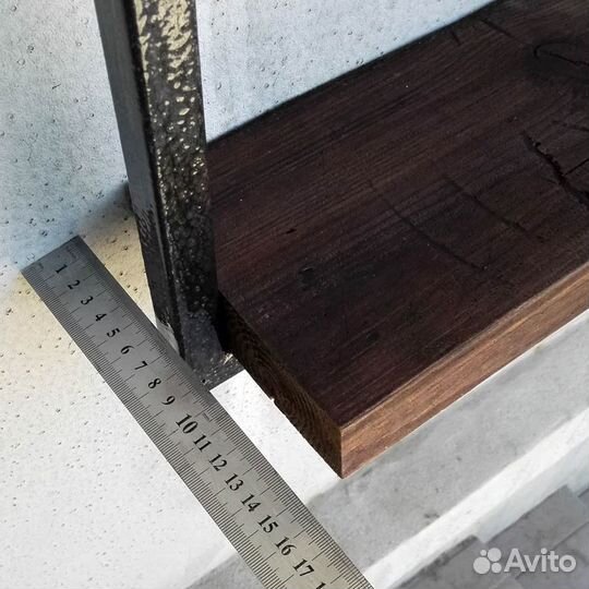 Полка навесная. Дерево - металл. Лофт