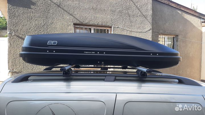 Автобокс на крышу Магнум 330, 185 см, черный