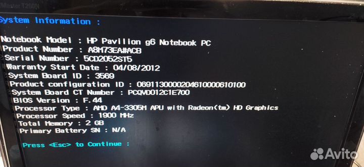 HP pavilion G6-1000 (DA0R23MB6D1 rev:D)