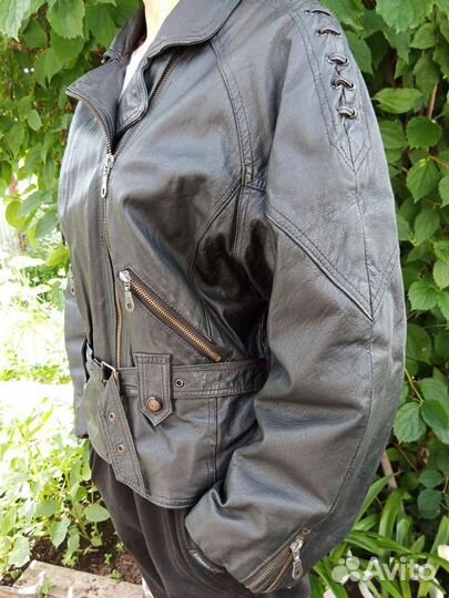 Кожаная куртка косуха женская винтаж