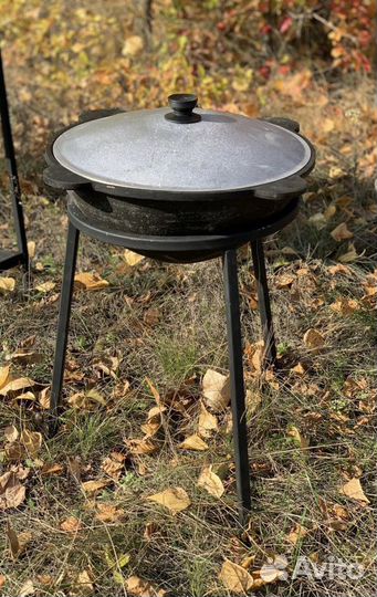 Казан чугунный 8 литров и тренога