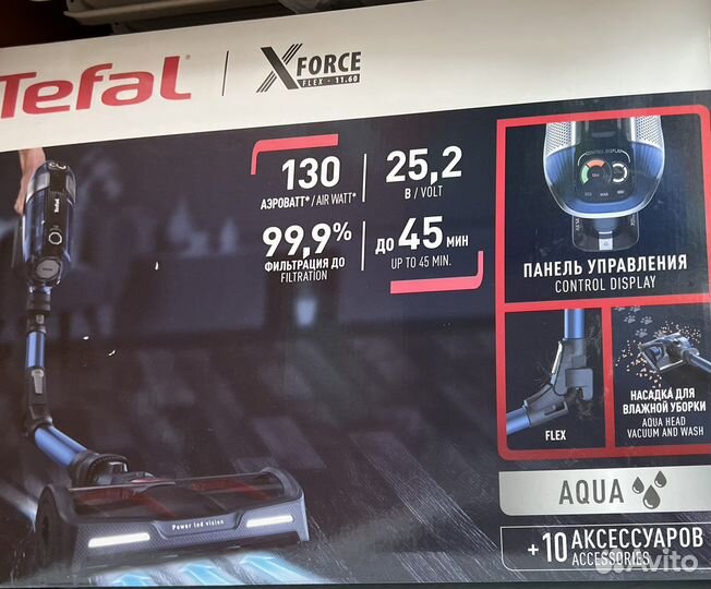 Пылесос tefal x force flex 11.60 аква