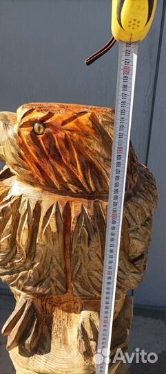 Фигуры садовые из дерева Медведь, Обезьяна, Орёл