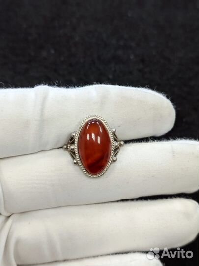 Кольцо мельхиоровое под янтарь размер 17
