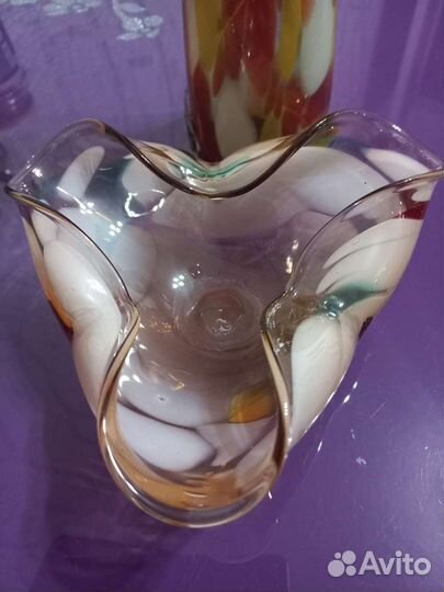 Ваза цветное стекло СССР
