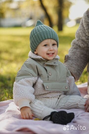 Детская куртка анорак тедди для мальчиков 80 86