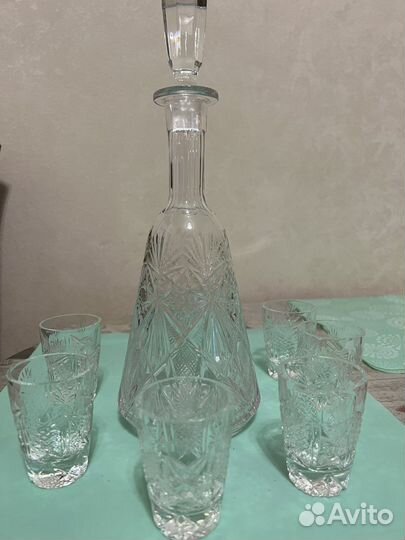 Графин хрустальный с Рюмками из СССР