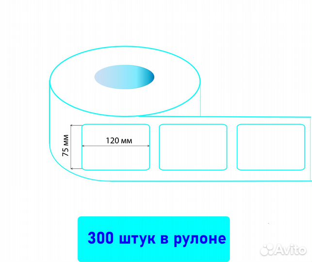 Термоэтикетка для озон 75х120/58х40