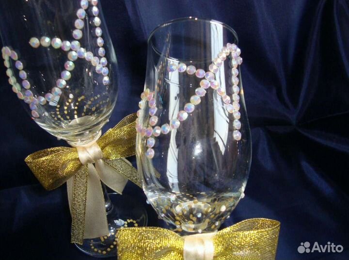 Бокалы для шампанского, ручная работа