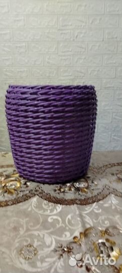 Кашпо из искусственного ротанга 12 литров на заказ
