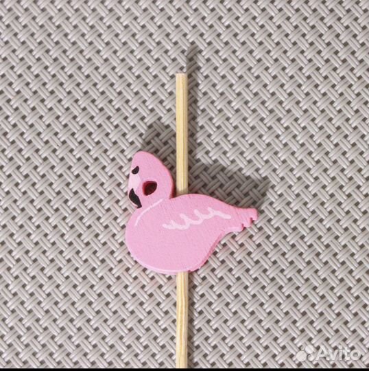 Шпажки «Розовый фламинго», 12 см, 50шт+трубочки