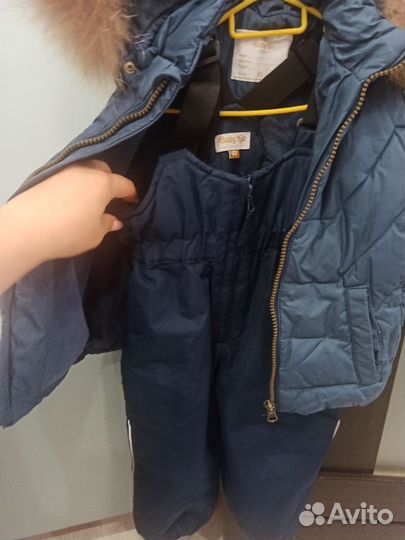 Пуховик комбинезон с курткой для мальчика с мехом