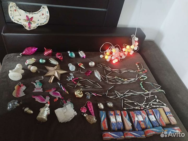 Ёлочные игрушки СССР, картон, пенопласт, звезда