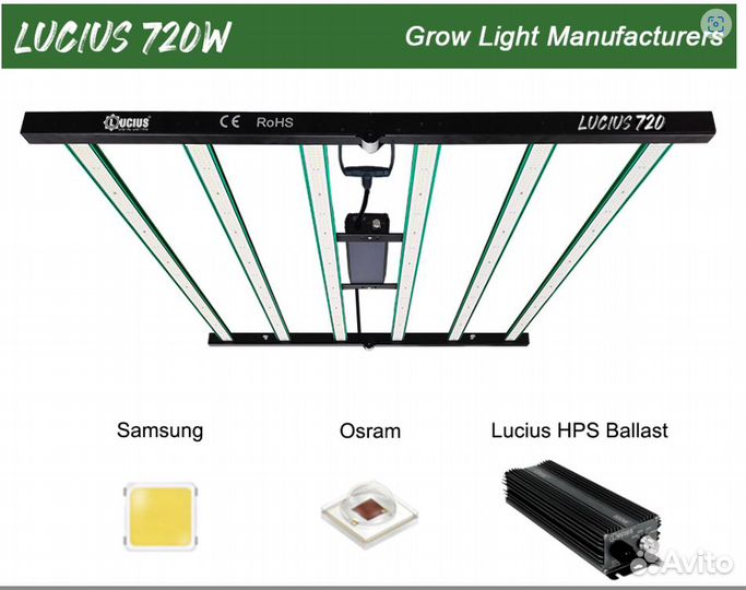 Светодиодный светильник Lucius Grow LED 720W