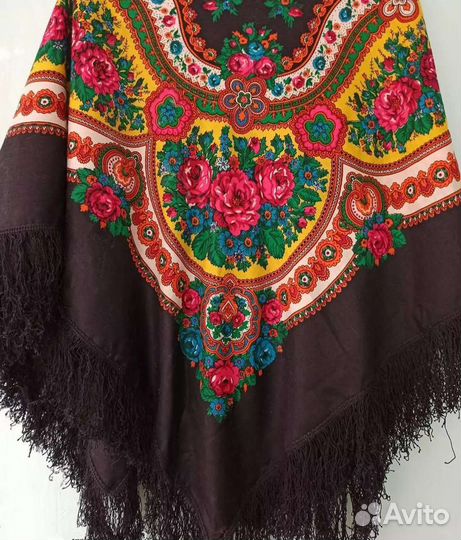 Платок шаль шерсть винтаж