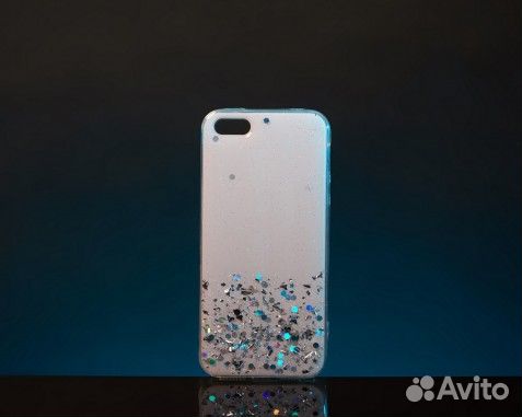 Чехол силикон-блестки на iPhone 5/5s/se