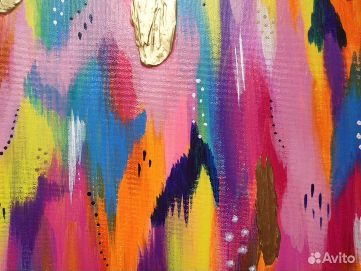 Картина абстракция акрилом на холсте, 50 на 50 см