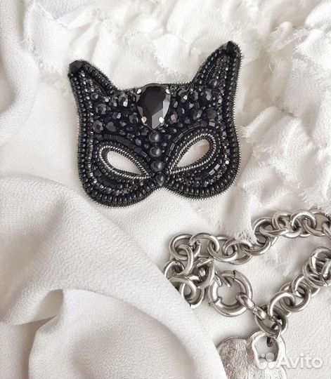 Брошь Маска кошки
