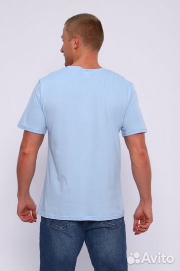Футболка Wanted - голубой. Оптом