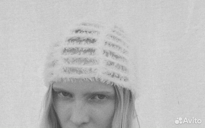 Шапочка сетка пушистая, шапка бини