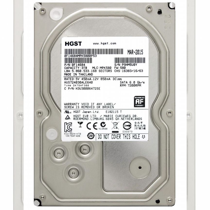 [HUS724030ALE640] Жесткий Диск Hitachi 3tb Hus724030ale640 SATA3