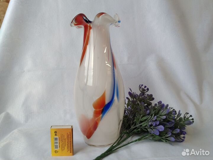 Винтажная ваза СССР цветное стекло