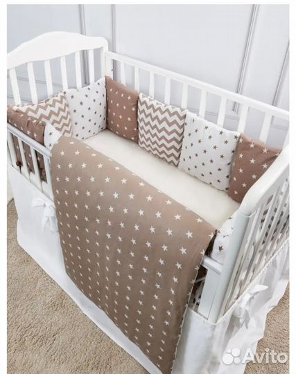 Комплект бортиков с одеялом. Новые,3 цаета