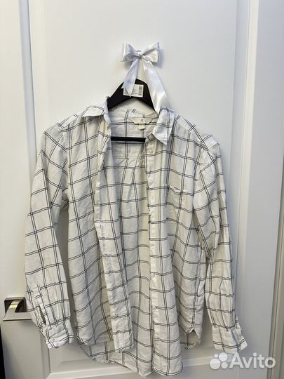 Белая рубашка в клетку H&M