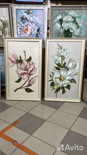 Картина в интерьер цветы