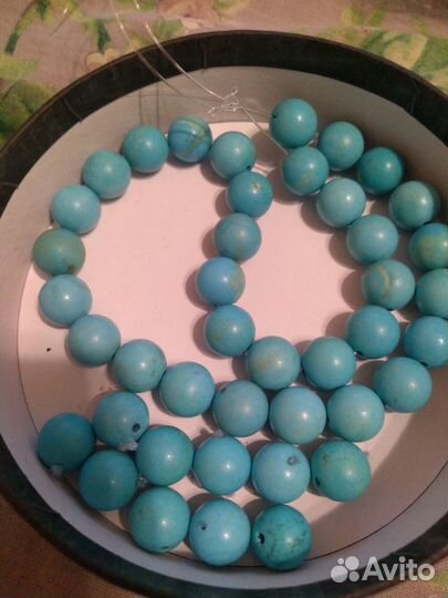 Бусины натуральной бирюзы