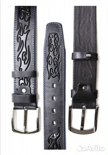 Натуральная кожа, ремень чёрный