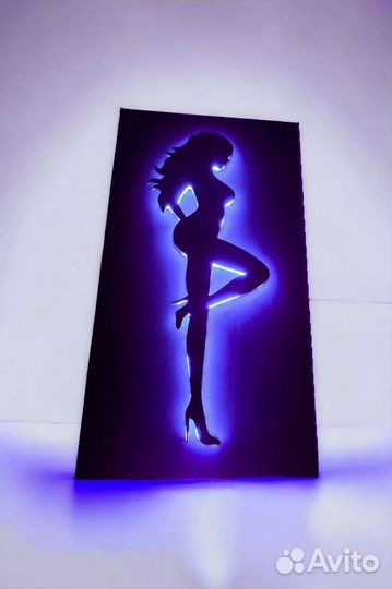 Неоновая контурная картина