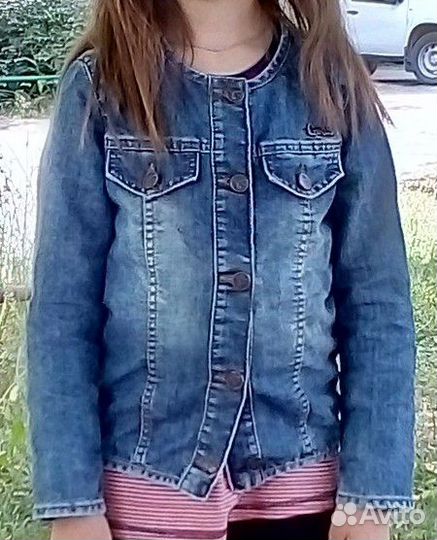 Джинсовый жакет для девочки р. 116-122
