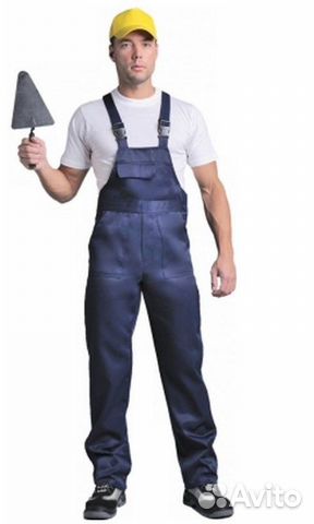 Полукомбинезон рабочий синий мужской