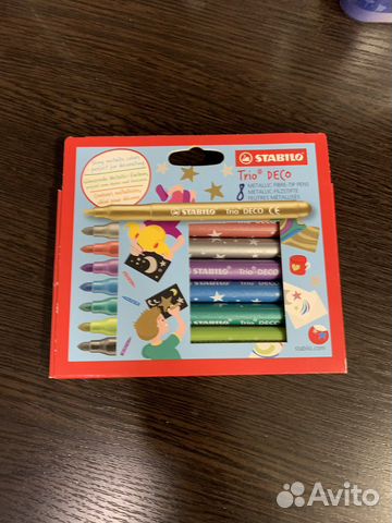 Фломастеры Stabilo Trio Deco 8 цветов новые