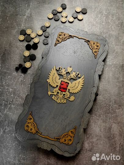 Нарды С гербом 50 см Ручная сборка