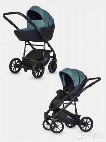 Коляска riko basic pacco 2 В 1 бирюзовый-черный