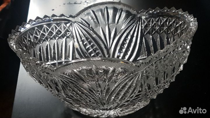 Большая советская салатница Хрусталь