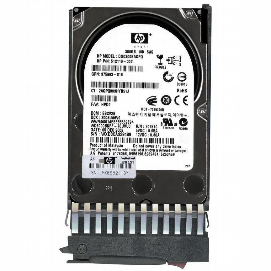 [DG0300BAQPQ] Жесткий Диск Hp300gb Sas 2,5" Hdd