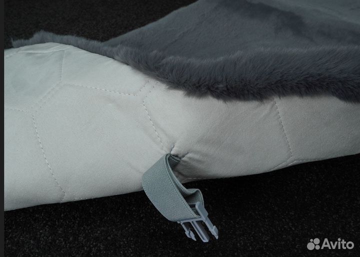 Накидка на сиденье меховая (серая) премиум