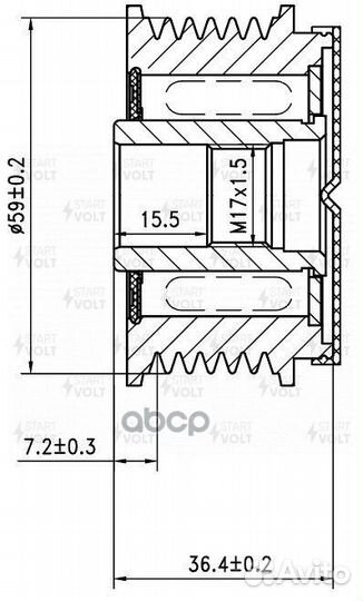 Шкив генератора ford transit 01- SGP1042 startvolt