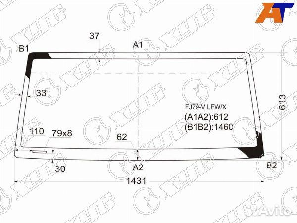 Стекло лобовое toyota land cruiser 79/77/75