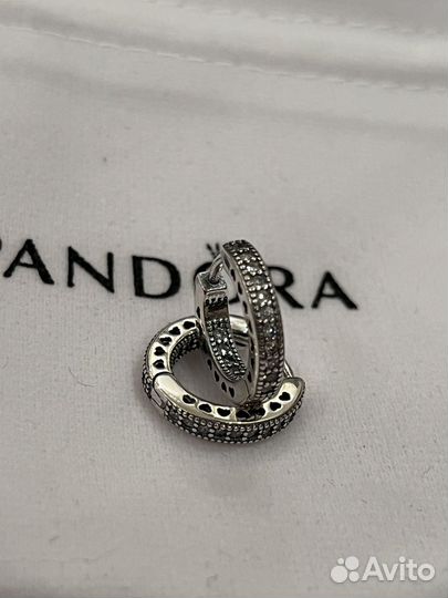 Pandora серьги сердца