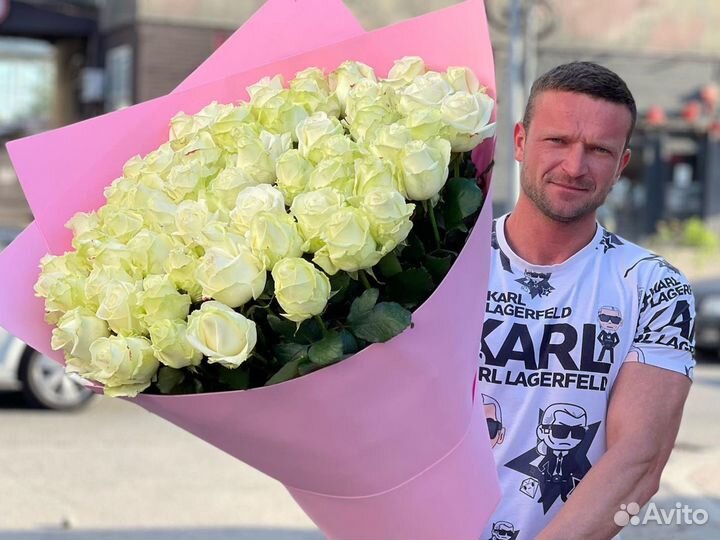 Белые розы 25 51 101