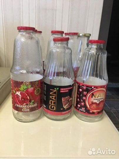 Стеклянные бутылки 1 литр из под гранатового сока