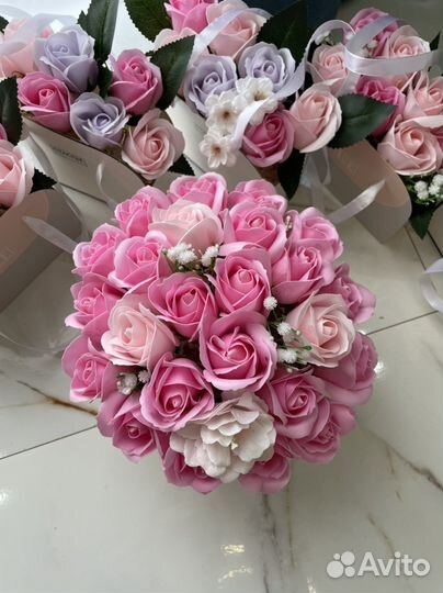 Букет из мыльных роз