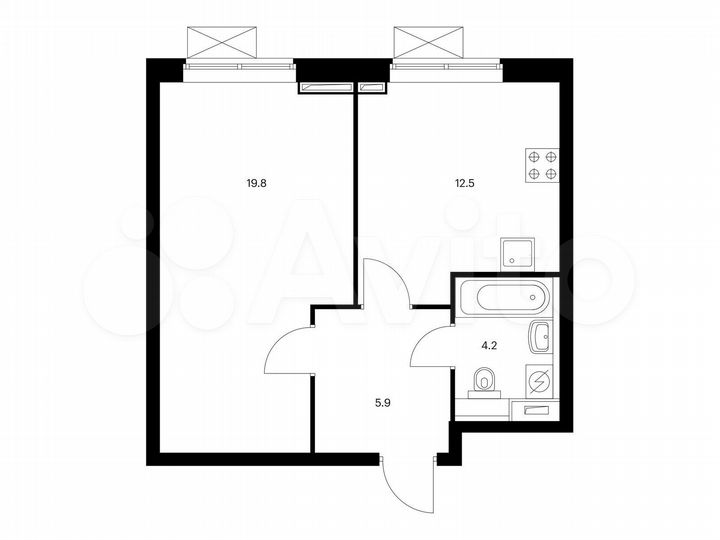 1-к. квартира, 42,4 м², 30/33 эт.