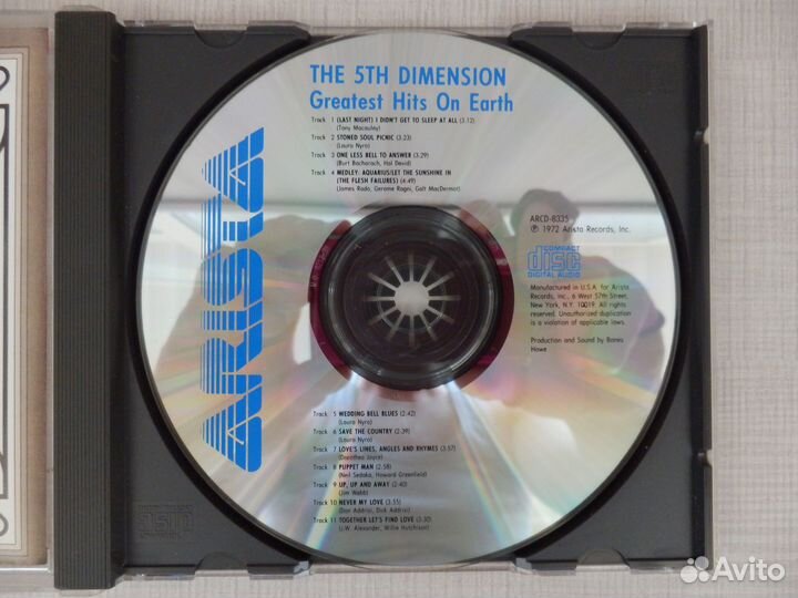 CD The 5th Dimension - Greatest Hits On Earth USA