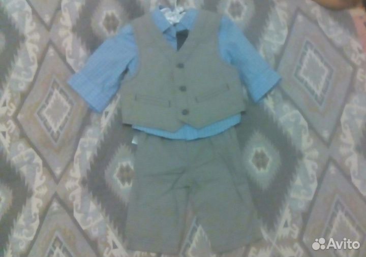 Костюм тройка, новый. 3-6 мес