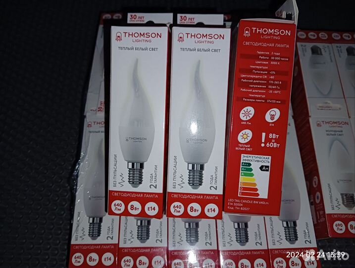 Светодиодная лампа thomson LED candle 8W E27 и E14